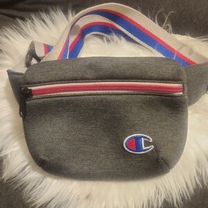 Champion Charcoal Belt Bag with Red and Blue Highlights